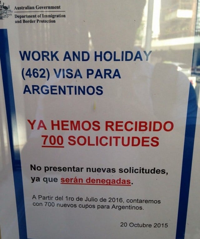 visa work and holiday australia no quedan mas visas