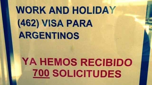 cupos visas de australia para argentinos work and holiday